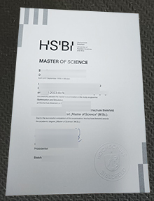 HSBI Urkunde, Hochschule Bielefeld diploma sample