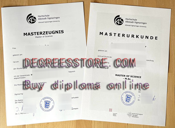 Hochschule Albstadt-Sigmaringen urkunde and Zeugnis
