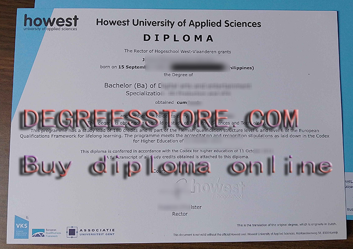 Hogeschool West-Vlaanderen diploma Hogeschool West-Vlaanderen diploma