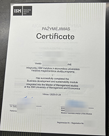 ISM University of Management and Economics diploma