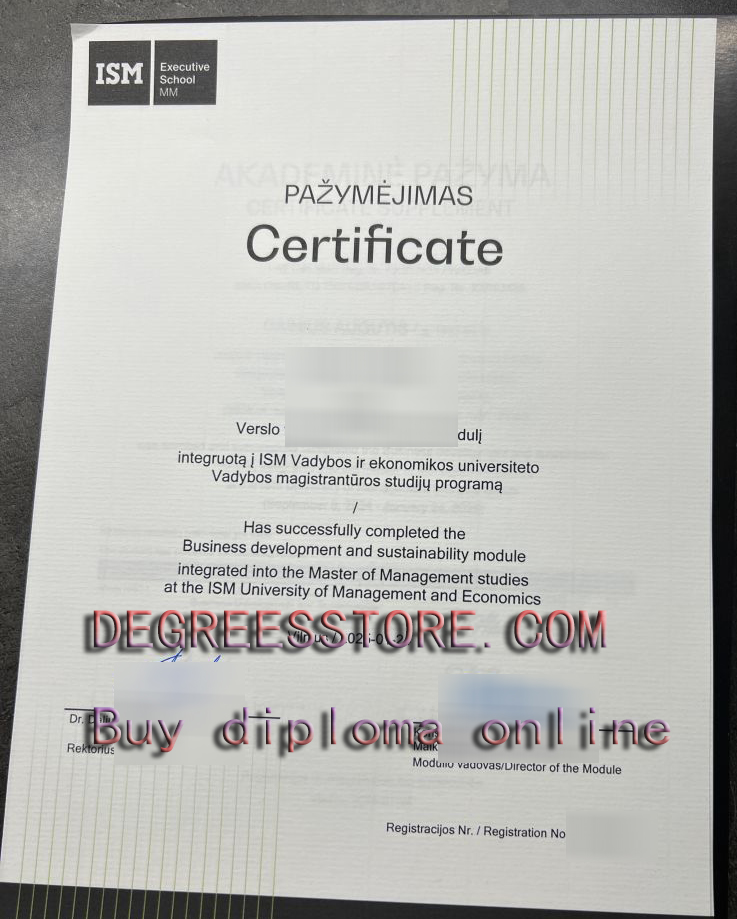 ISM University of Management and Economics diploma