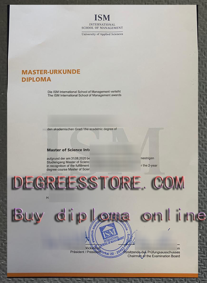 International School Of Management Urkunde