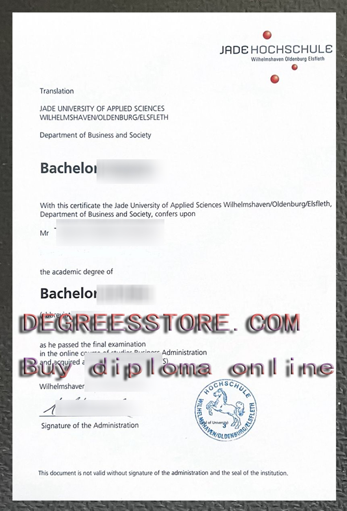 Jade Hochschule Urkunde