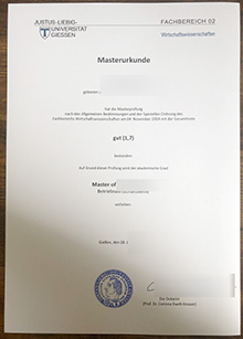 Justus-Liebig-Universität Gießen Urkunde