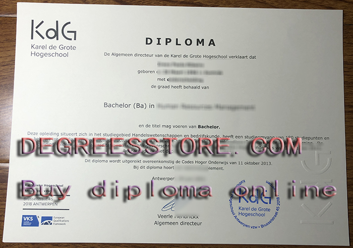 Karel de Grote Hogeschool diploma