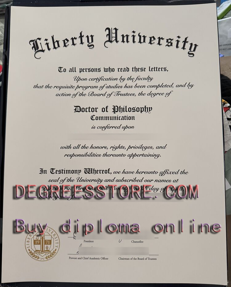 Liberty University degree certificate