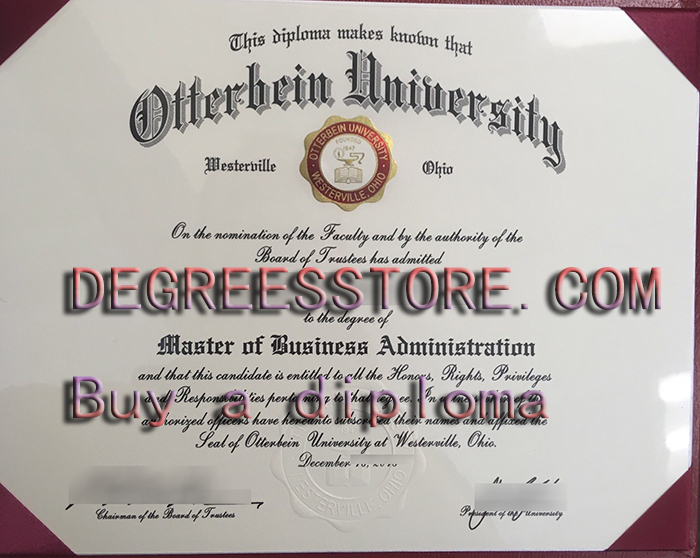  Otterbein University diploma