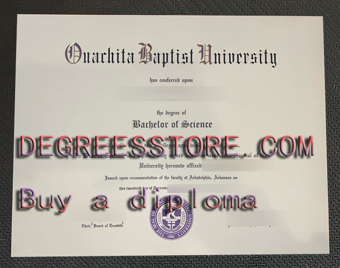 Ouachita Baptist University diploma