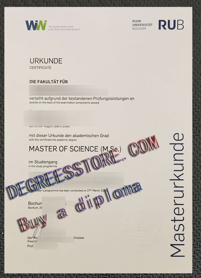 Ruhr-Universität Bochum urkunde