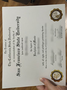 SF State diploma, SFSU degree sample