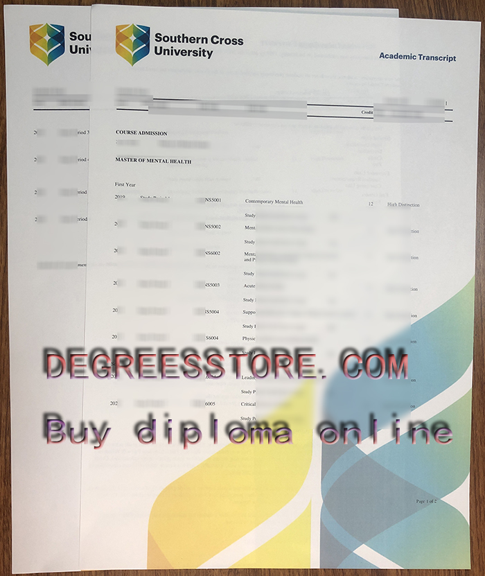 Southern Cross University transcript