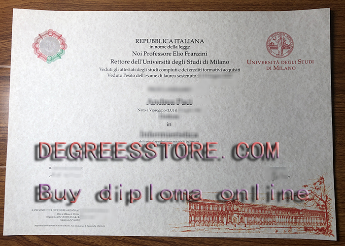 Università degli Studi di Milano diploma, Università degli Studi di Milano Laurea