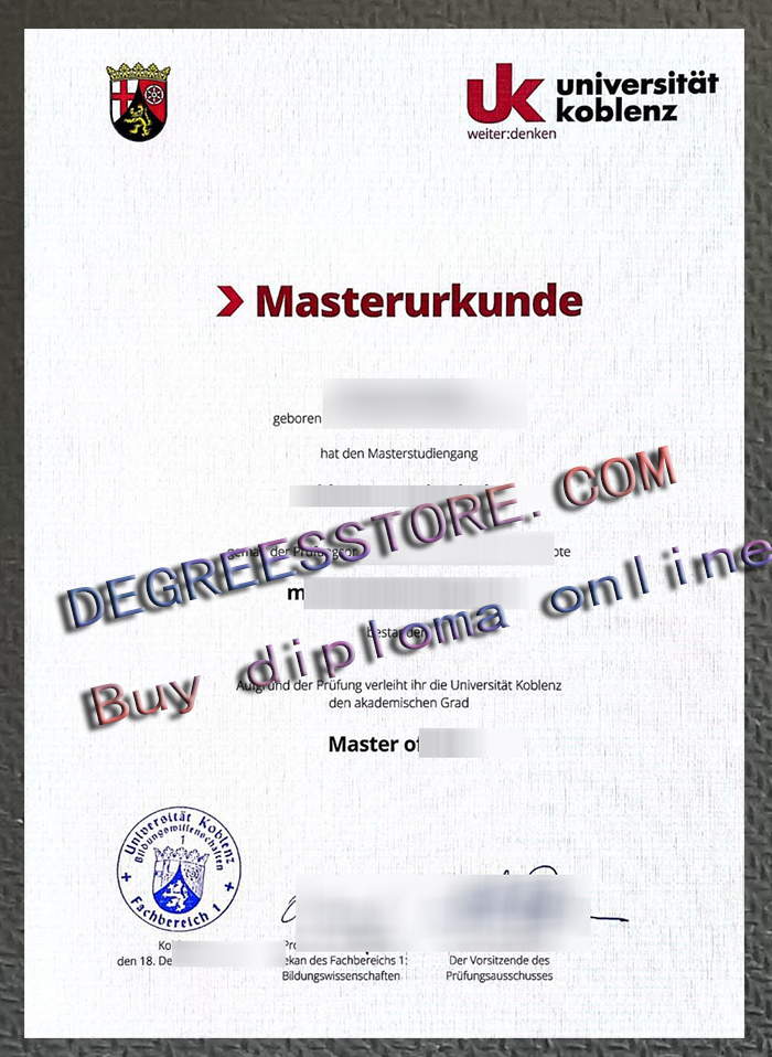 Universität Koblenz Urkunde