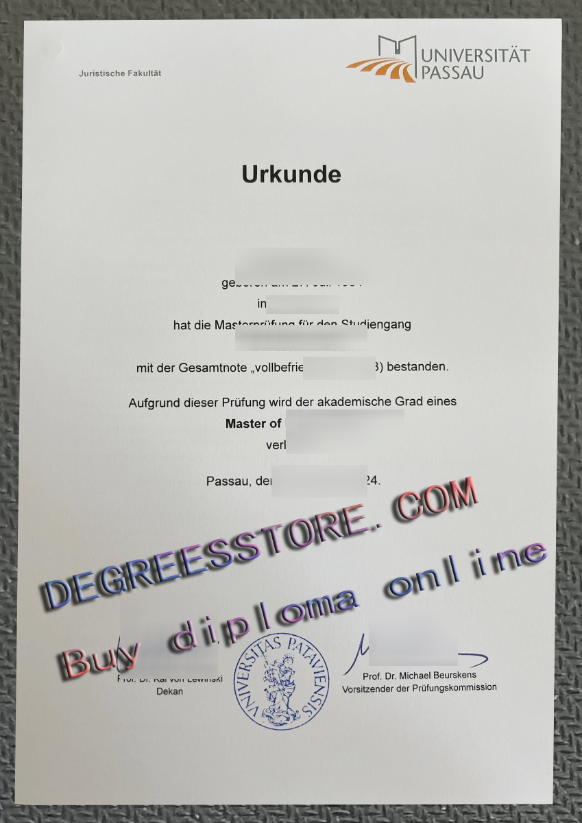Universität Passau urkunde