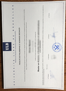 Université libre de Bruxelles diploma sample