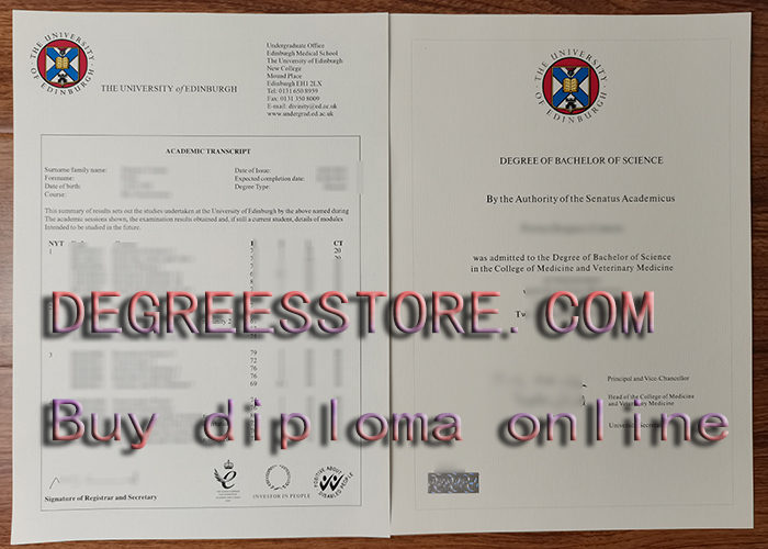 University of Edinburgh degree and transcript