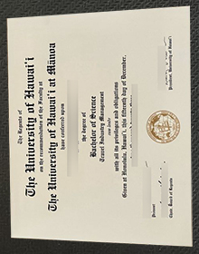 University of Hawaiʻi degree certificate