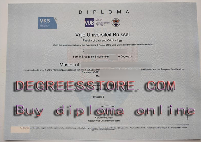 Vrije Universiteit Brussel diploma, VUB diploma