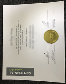 Centennial College Diploma sample