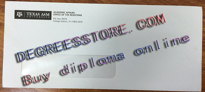 East Texas A&M University transcript envelope