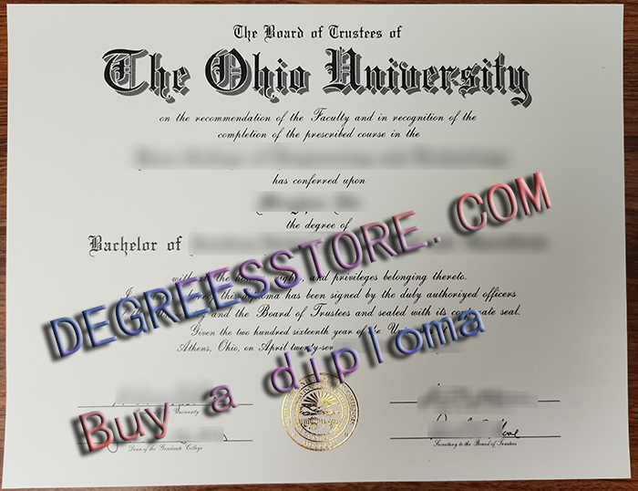 Ohio University diploma, Ohio University degree