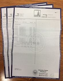 University of Dayton transcript sample