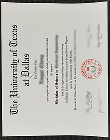 University of Texas at Dallas degree certificate