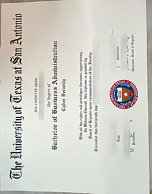 University of Texas at San Antonio degree, UTSA diploma sample