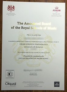 ABRSM Level 3 certificate sample