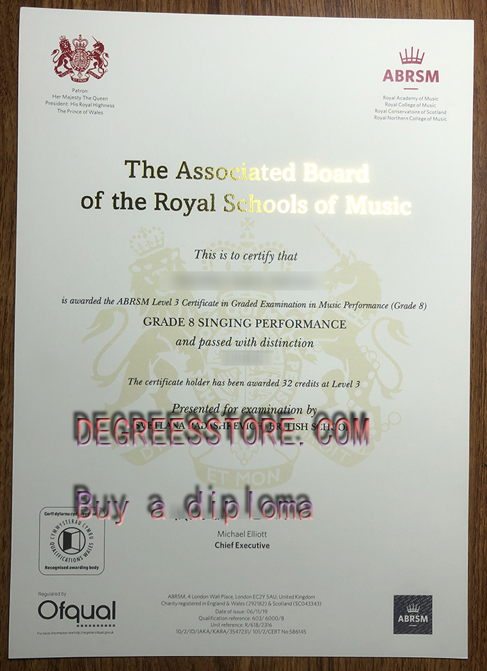 ABRSM Level 3 certificate