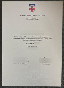 Birkbeck University of London degree certificate