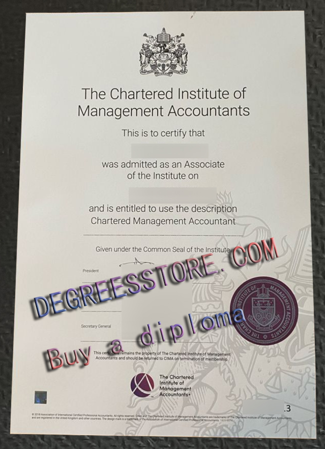 CIMA certificate