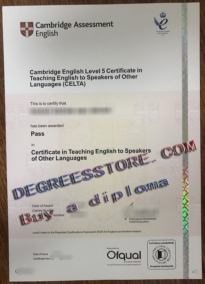 Cambridge CELTA certificate