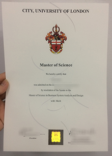 City University of London degree sample