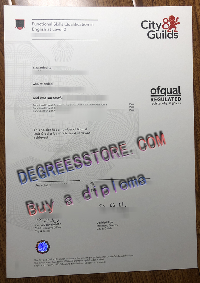 City and Guilds FS English Level 2 Certificate