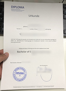 Diploma Hochschule Urkunde sample