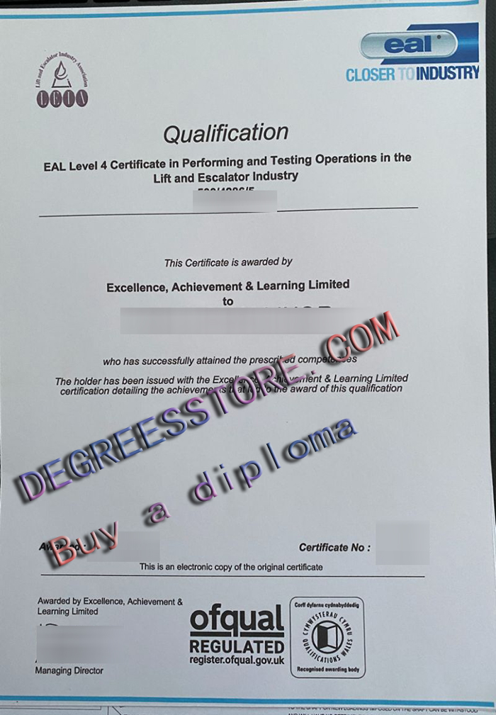 EAL Level 4 certificate
