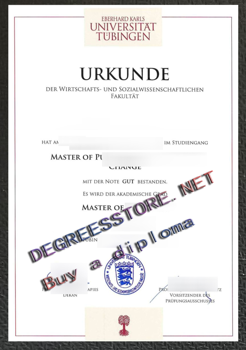 Eberhard Karls Universität Tübingen Urkunde