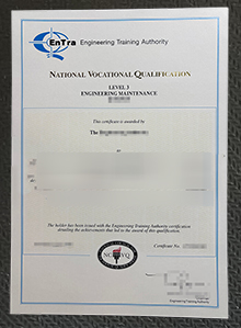 Entra NVQ Level 3 certificate sample