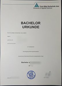 Ernst-Abbe-Hochschule Jena Urkunde sample