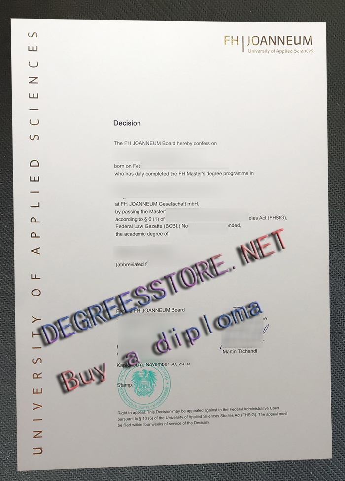 FH Joanneum diploma FH Joanneum diploma