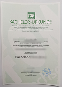 FOM Hochschule Bachelor Urkunde sample