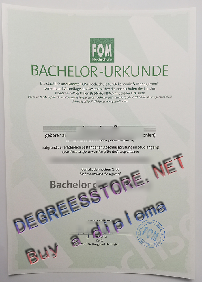 FOM Hochschule Bachelor Urkunde