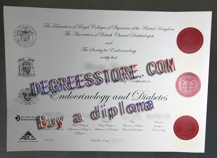 FRCP Certificate of Endocrinology and Diabetes