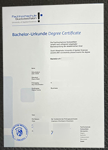 Fachhochschule Südwestfalen Urkunde sample