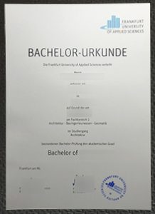 Frankfurt University of Applied Sciences Urkunde sample