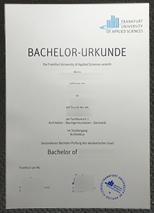 Frankfurt University of Applied Sciences Urkunde sample