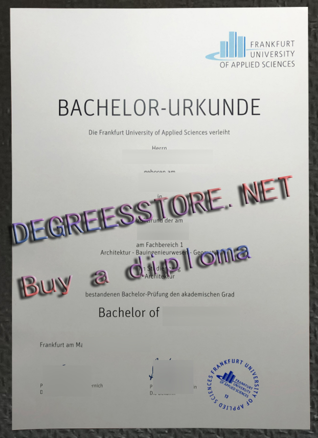 Frankfurt University of Applied Sciences Urkunde