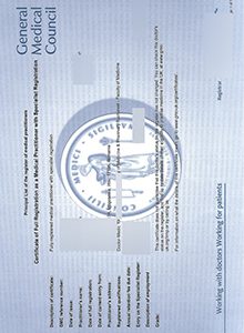 General Medical Council certificate-英国总医学委员会证书