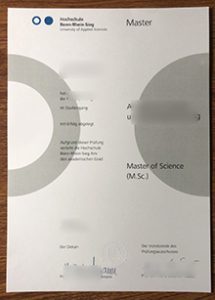 Hochschule Bonn-Rhein-Sieg Urkunde sample